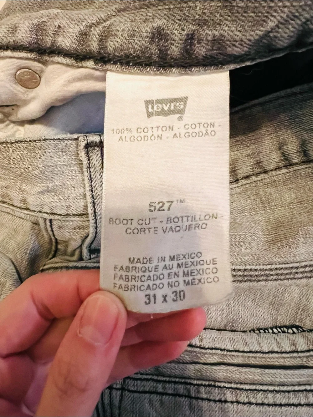 Levi's Men's Washed Grey Straight Jeans